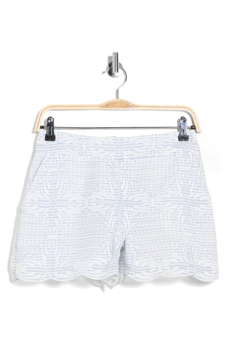 Veronica Beard Allen Scallop Shorts, Alternate, color, Blue/ White