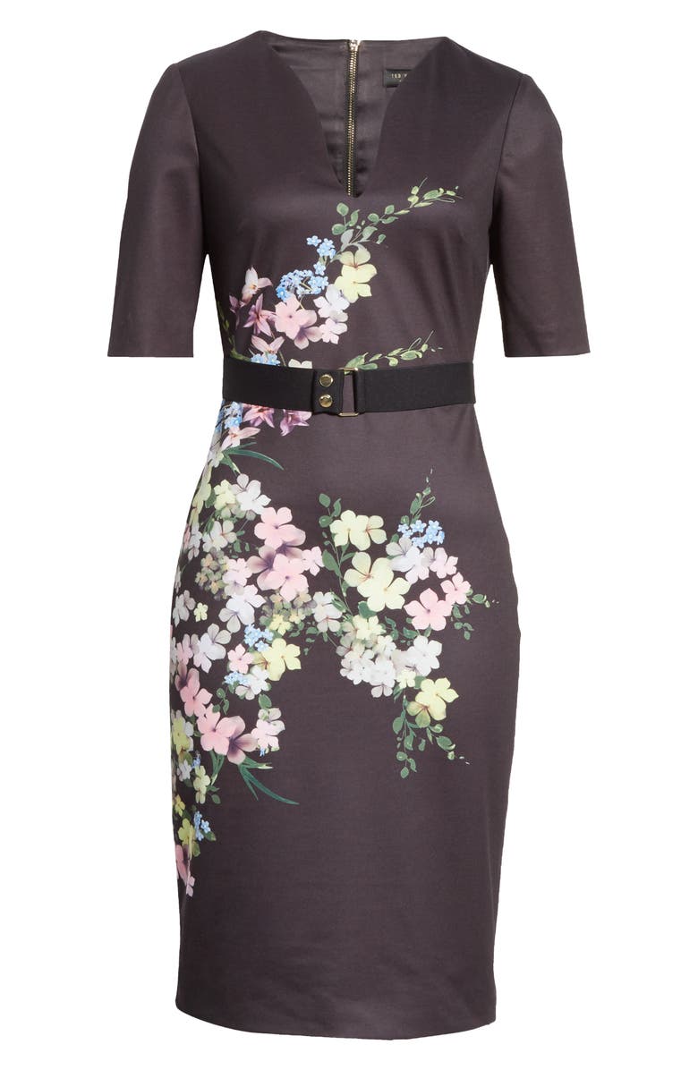 Ted Baker London Soliaa Pergola Floral Body-Con Dress, Alternate, color,