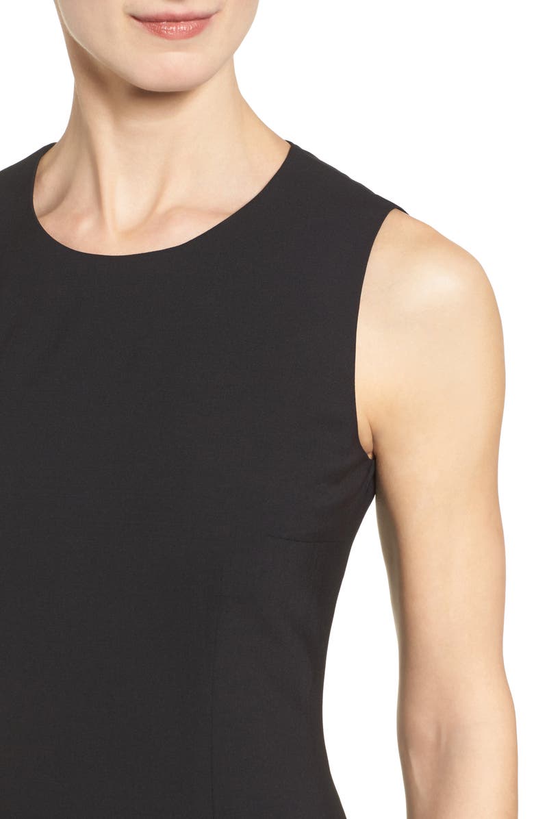 BOSS Dirusa Tropical Stretch Wool Dress, Alternate, color, Blk