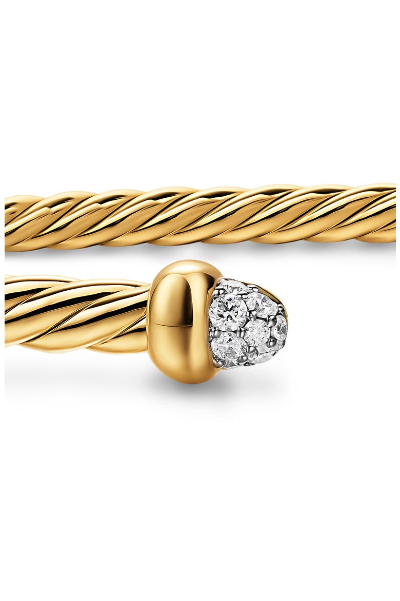 Micro Cablespira® Flex Bracelet in 18K Yellow Gold with Diamonds, 2.6mm, Alternate, color, GOLD
