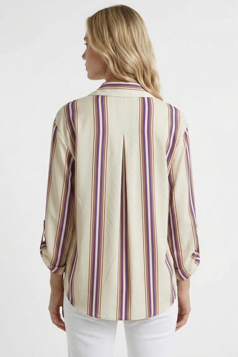 Delron Long Sleeve Epaulette Blouse, Alternate, color, Multi Color