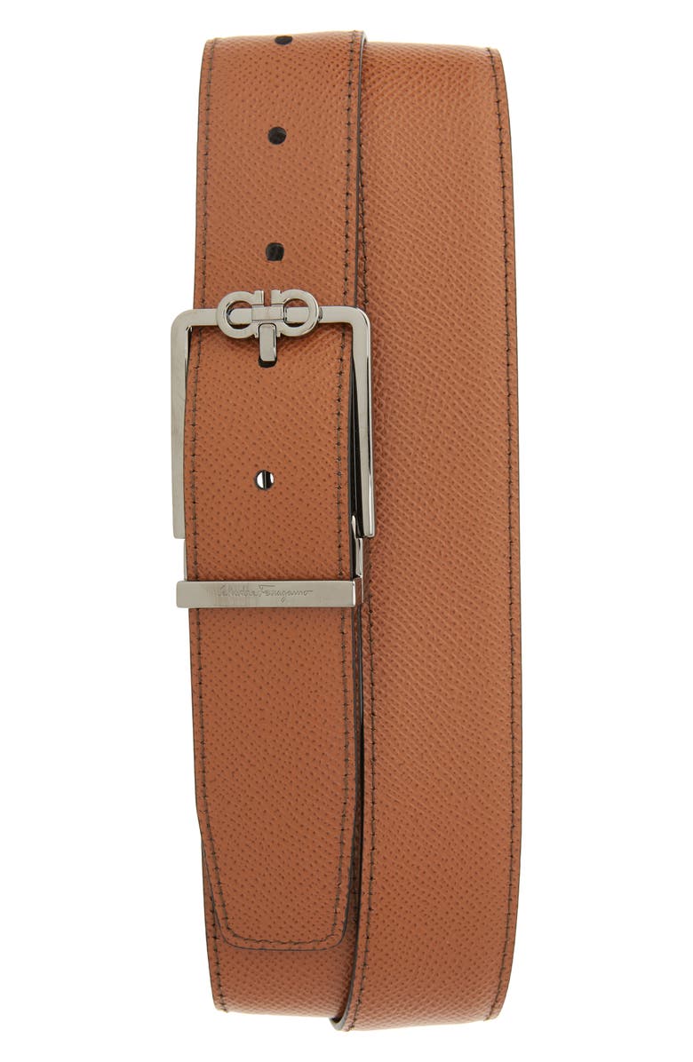 FERRAGAMO Reversible Gancini Leather Dress Belt, Alternate, color,