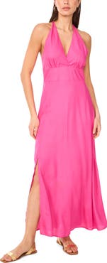 Vince Camuto Beaded Halter Maxi Dress