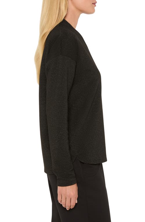 Nic + Zoe Nic+zoe Sparkle Stripe Everyday Top In Black