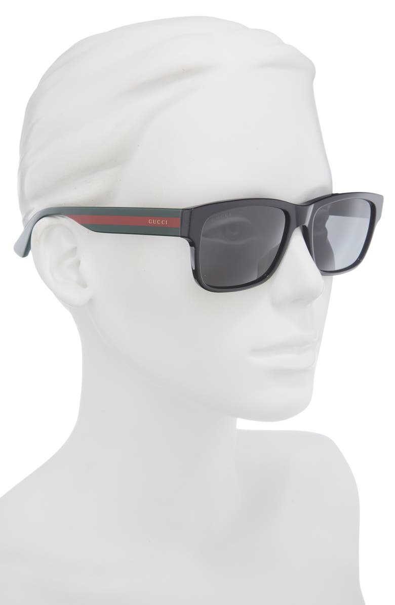 Gucci Core 56mm Square Sunglasses, Alternate, color, Black Multicolor Grey