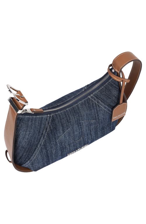 True Religion Horseshoe Denim Shoulder Bag In Blue