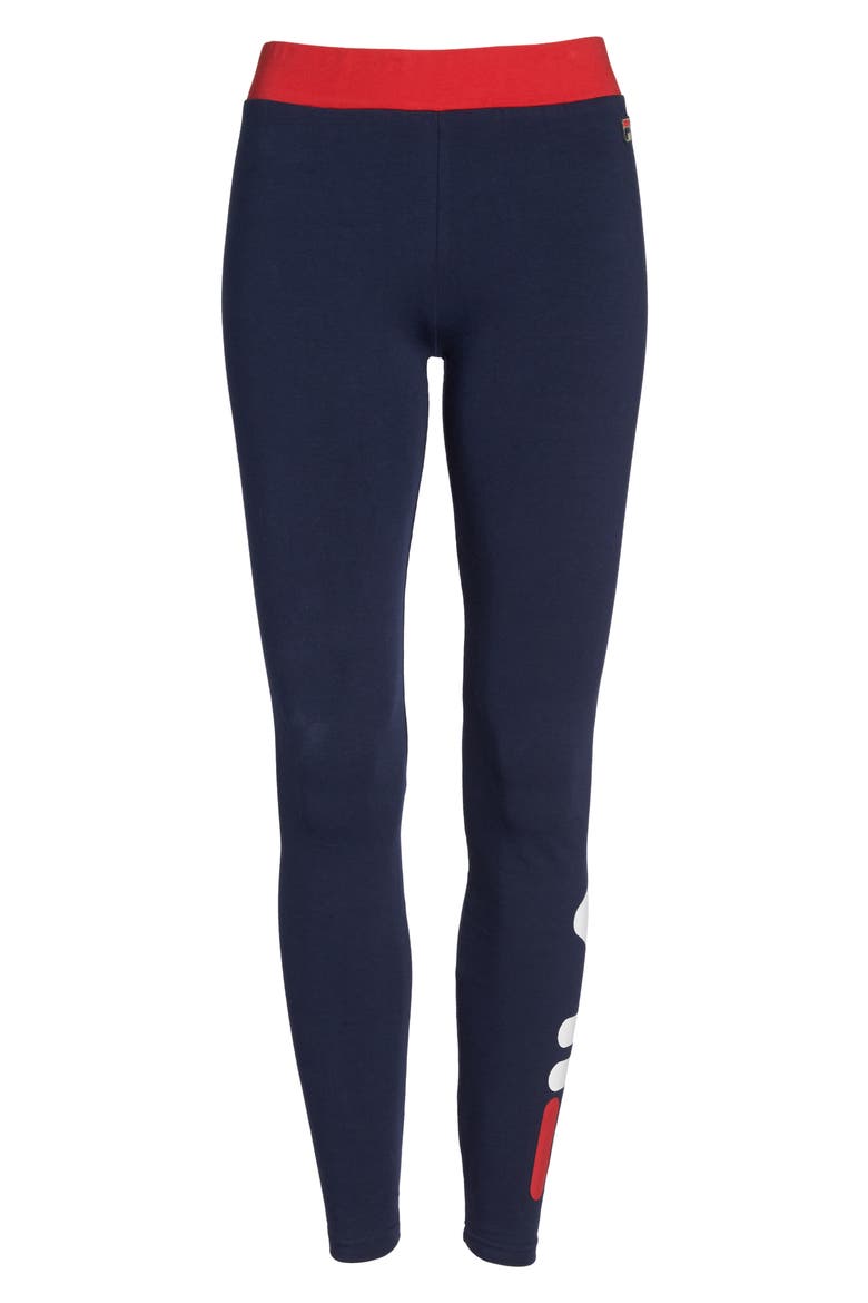 Imelda Training Tights, Alternate, color, NAVY/ CHINESE RED/ WHITE