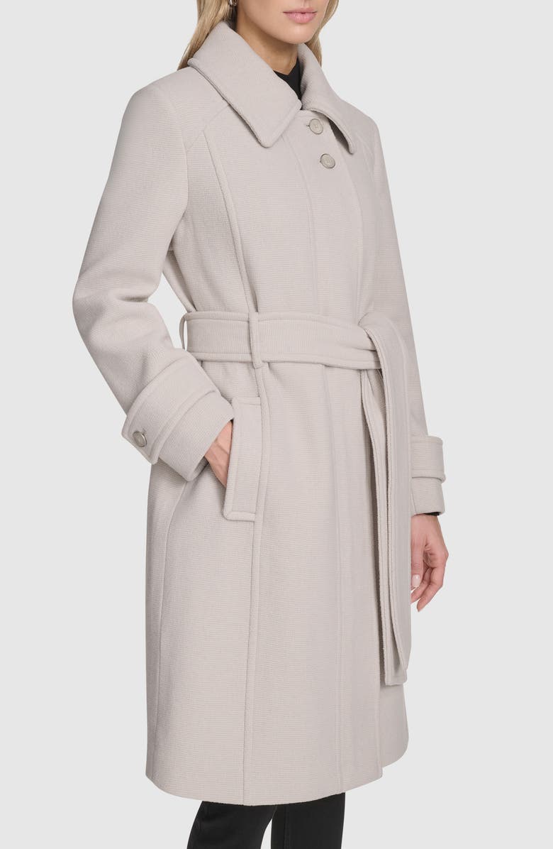 Andrew Marc Lawley Wool Blend Belted Trench Coat, Alternate, color, Pearl