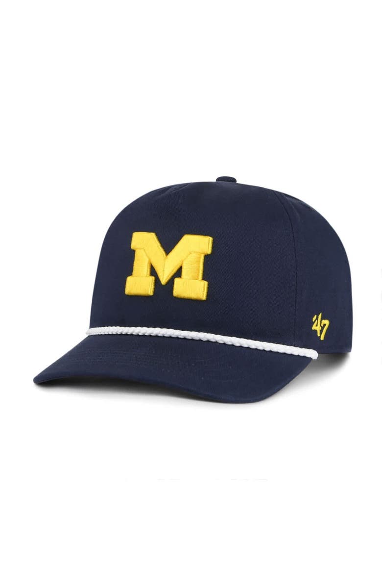 '47 Men's '47 Navy Michigan Wolverines Rope Hitch Adjustable Hat, Main, color, Navy