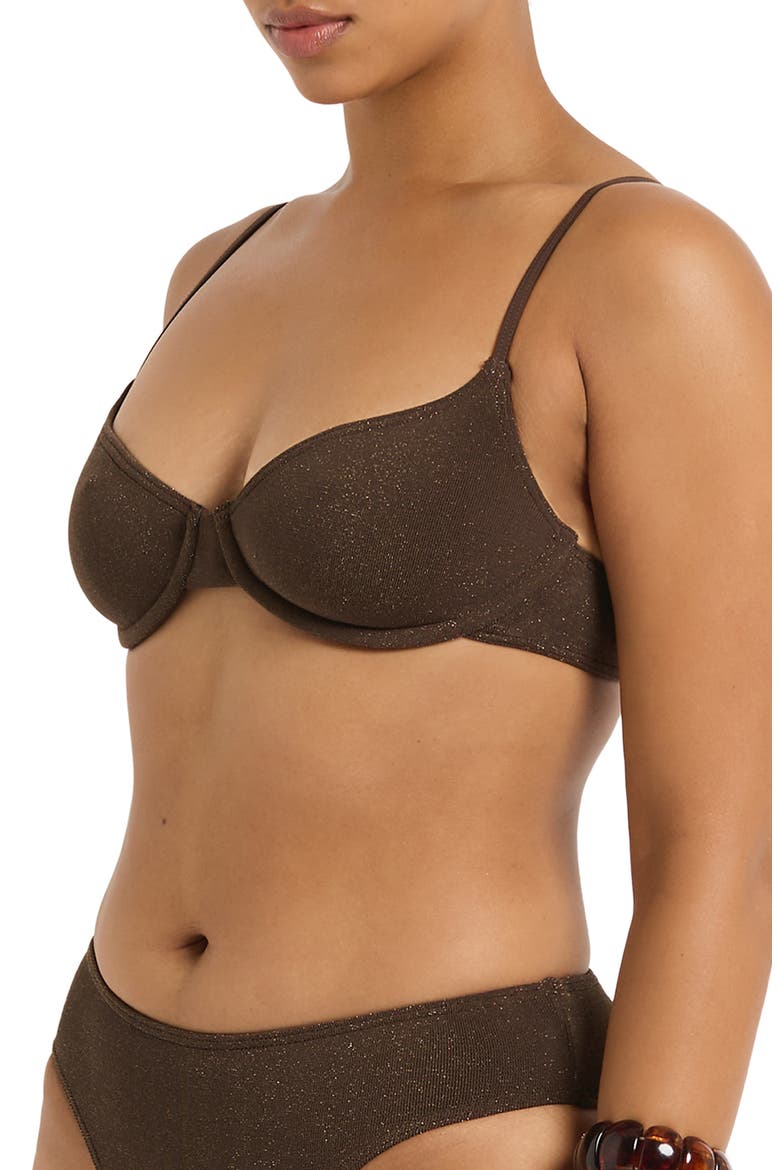 Gracie Underwire Balconette Bikini Top, Alternate, color, WALNUT