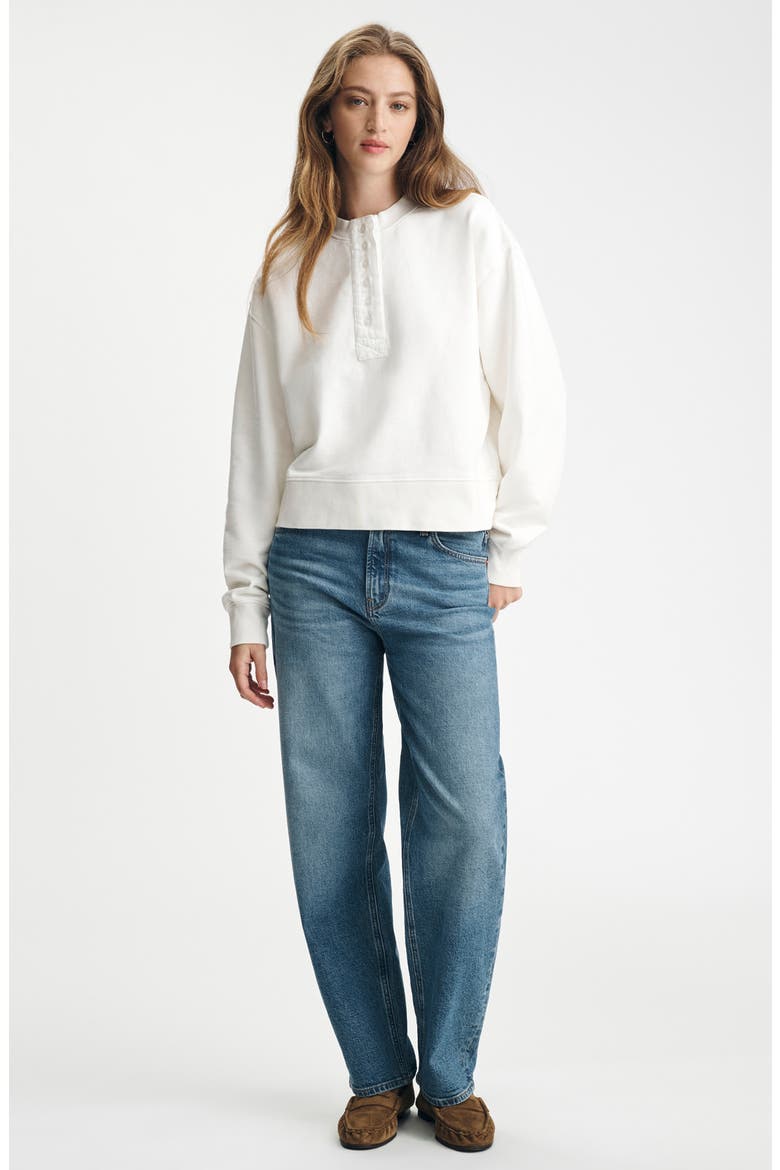 Henley Sweatshirt, Alternate, color, ANTIQUE WHITE