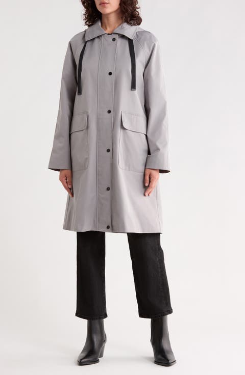 Hooded Long Raincoat