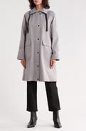 Bernardo Hooded Long Raincoat