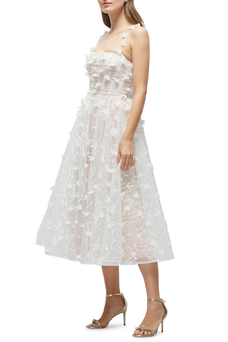 3D Floral Cocktail Dress, Alternate, color, IVORY