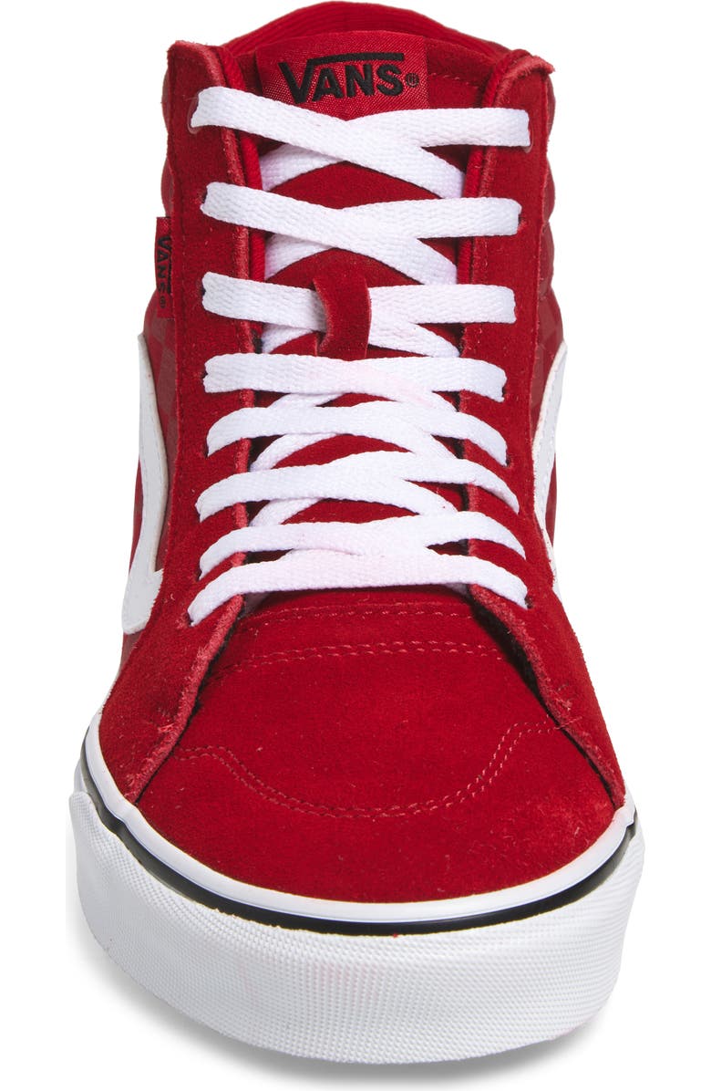 Vans Filmore High Top Check Sneaker, Alternate, color, Red/White
