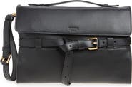 Moschino Tie Me Soft Leather Clutch