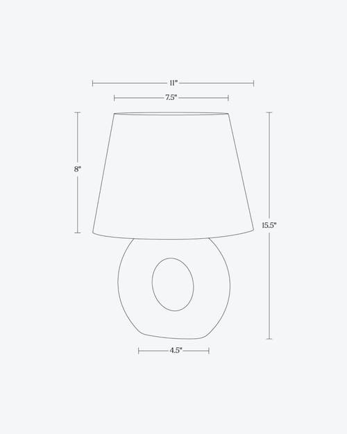 Brightech Chloe 15.5" Led Table Lamp With Off-white Ceramic Base And Cotton Shade In Beige/cream