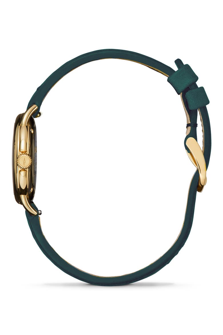 Runabout Mother-of-Pearl Leather Strap Watch, 25mm, Alternate, color, EMERALD MOTHER OF PEARL