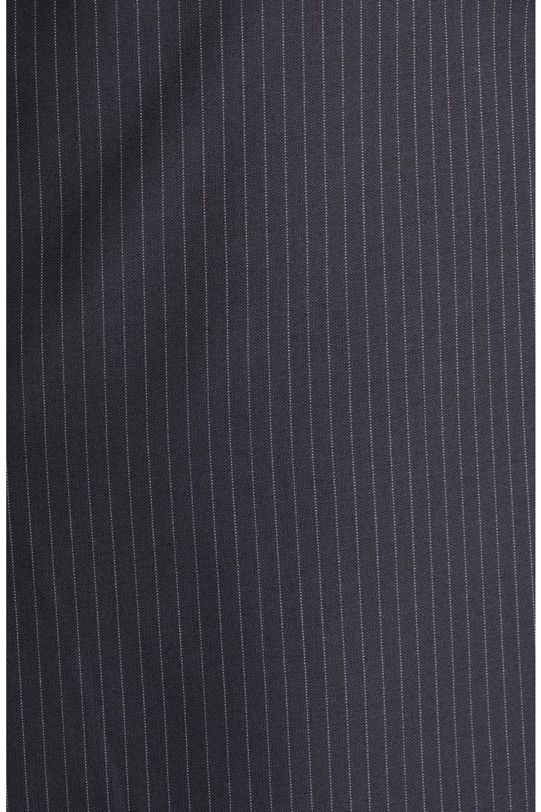 Pinstripe Wool & Mohair Cargo Pencil Skirt, Alternate, color, NAVY