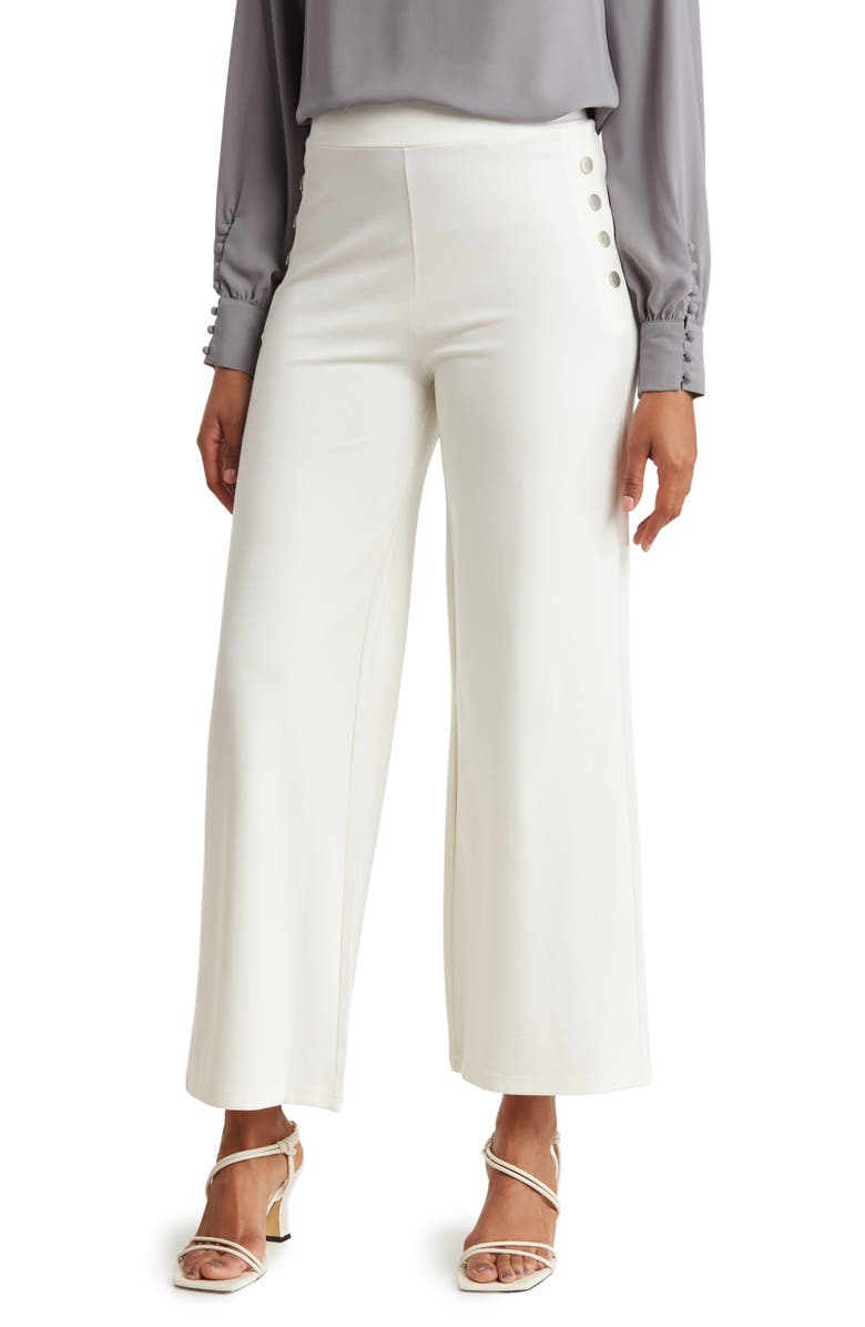 PATRIZIA LUCA Sailor Wide Leg Pants, Main, color, Off White