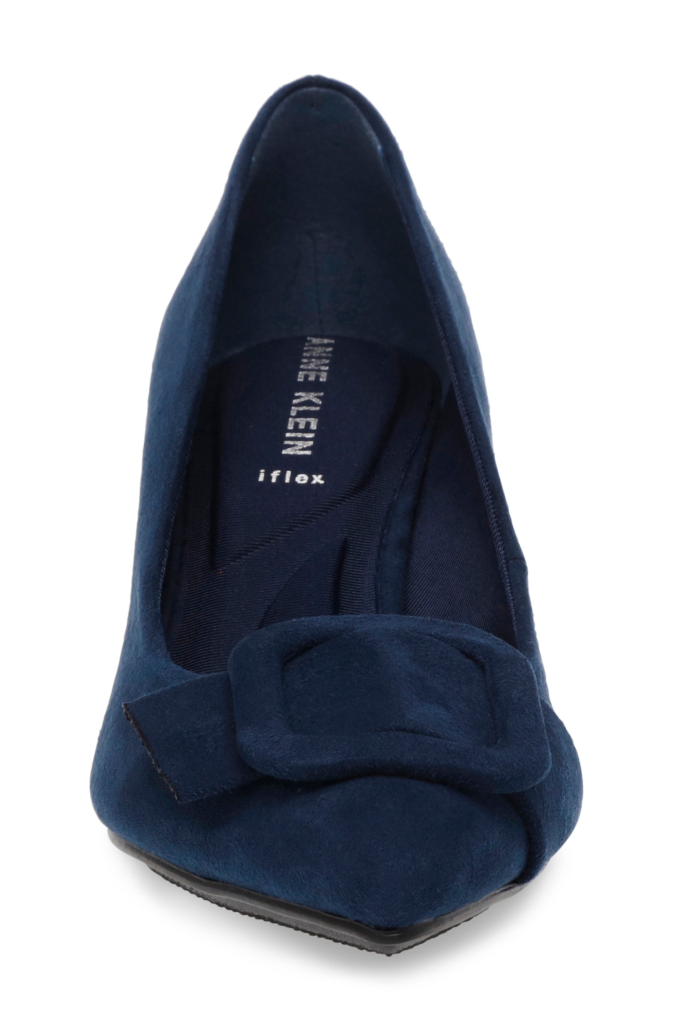Baretta Buckle Pump, Alternate, color, NAVY SUEDE