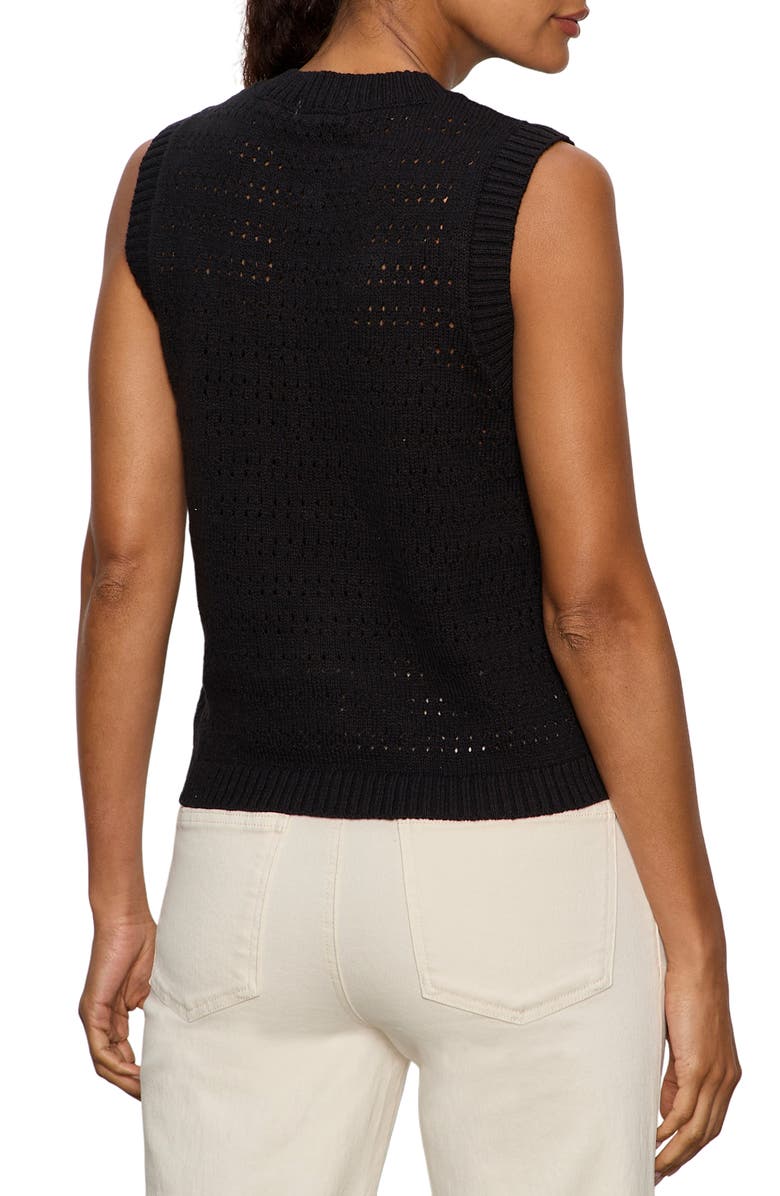 Sanctuary Cotton Pointelle Sleeveless Sweater, Alternate, color, Black