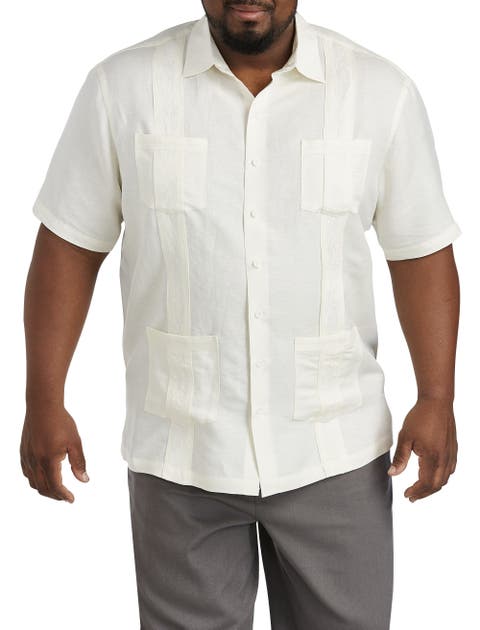 Big & Tall Embroidered Panel Sport Shirt