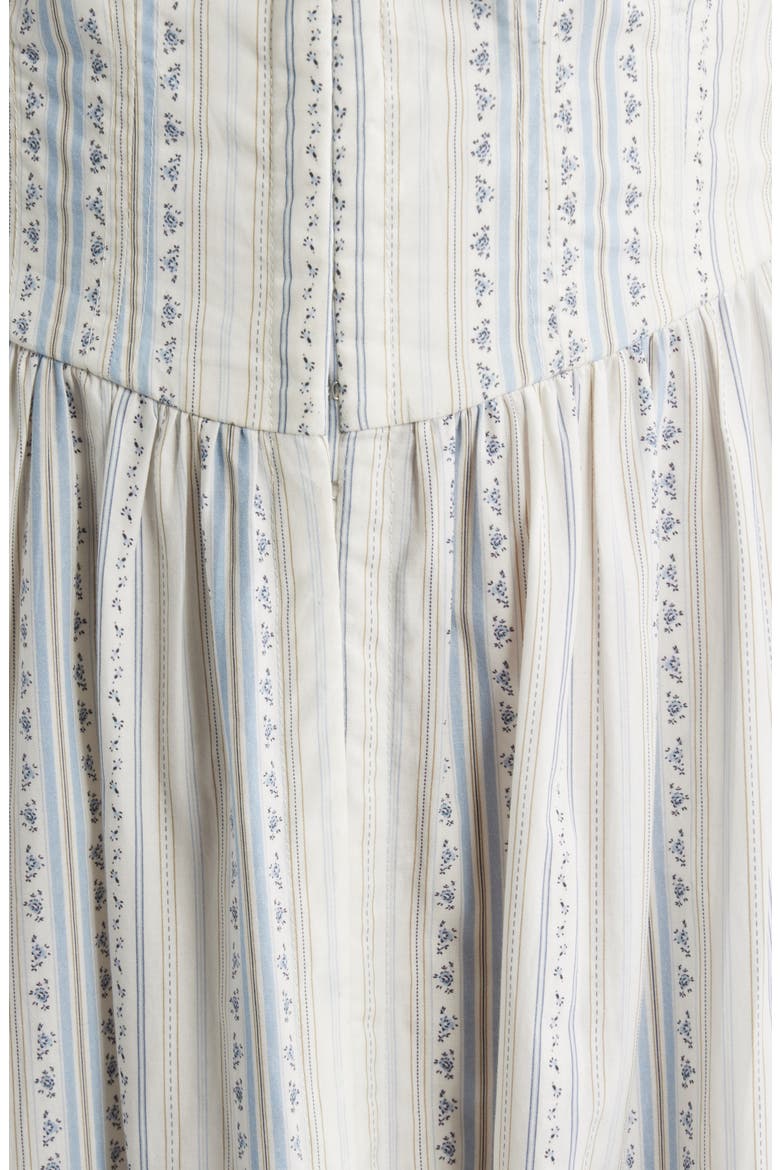 Majory Floral Stripe Cotton Dress, Alternate, color, CINCHED BLUE