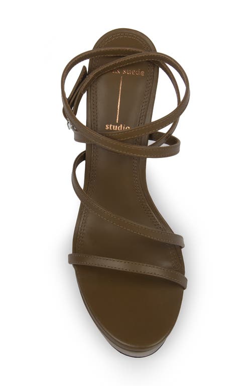 Black Suede Studio Kim Platform Sandal In Cocoa Leather
