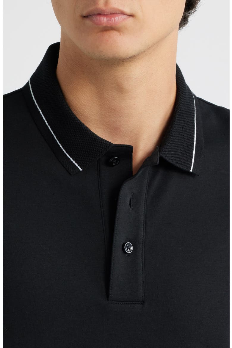 Parlay Tipped Cotton Polo, Alternate, color, BLACK