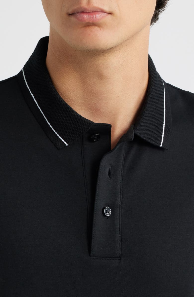 BOSS Parlay Tipped Cotton Polo, Alternate, color, Black