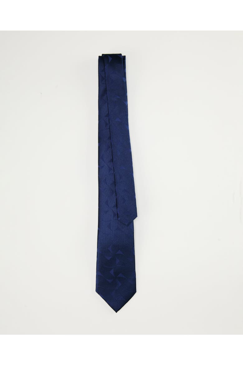 Pinwheel Silk Jacquard Tie, Alternate, color, Navy