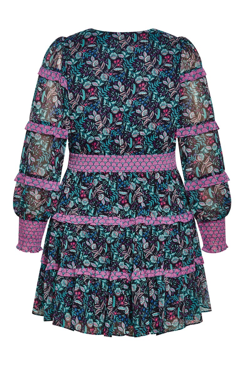 Hollie Print Long Sleeve Tiered Dress, Alternate, color, FLORENTINE