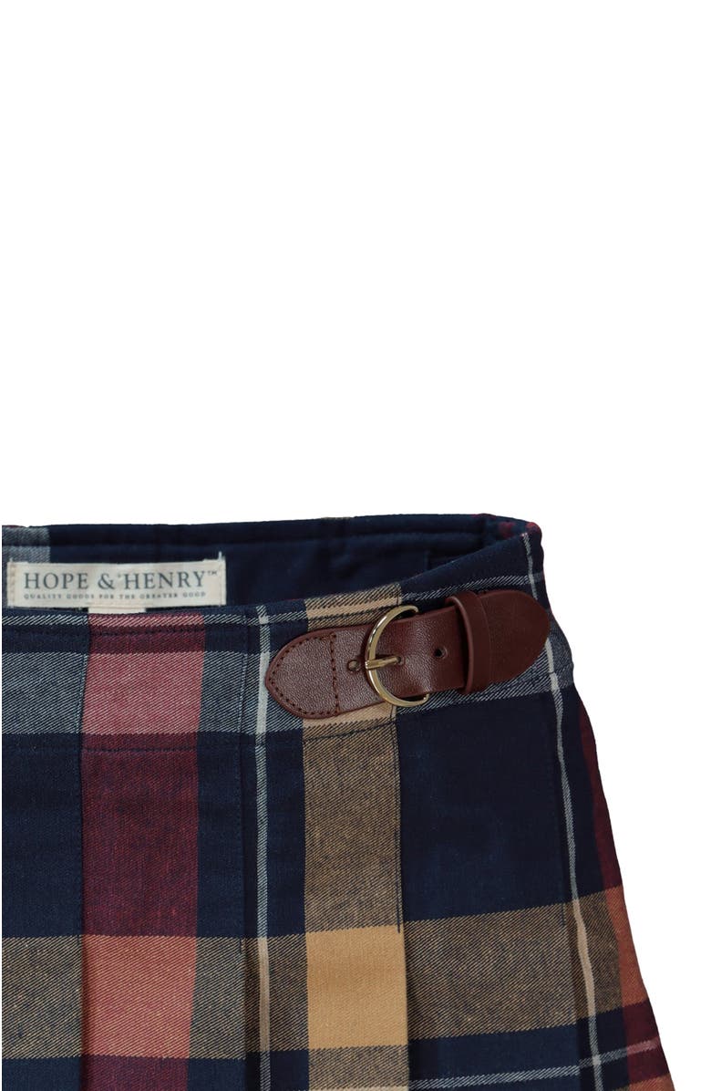 Hope & Henry Girls' Organic Pleated Buckle Skirt, Kids, Alternate, color, 