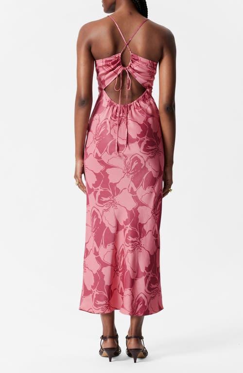 & Other Stories Print Maxi Satin Slipdress In Pink