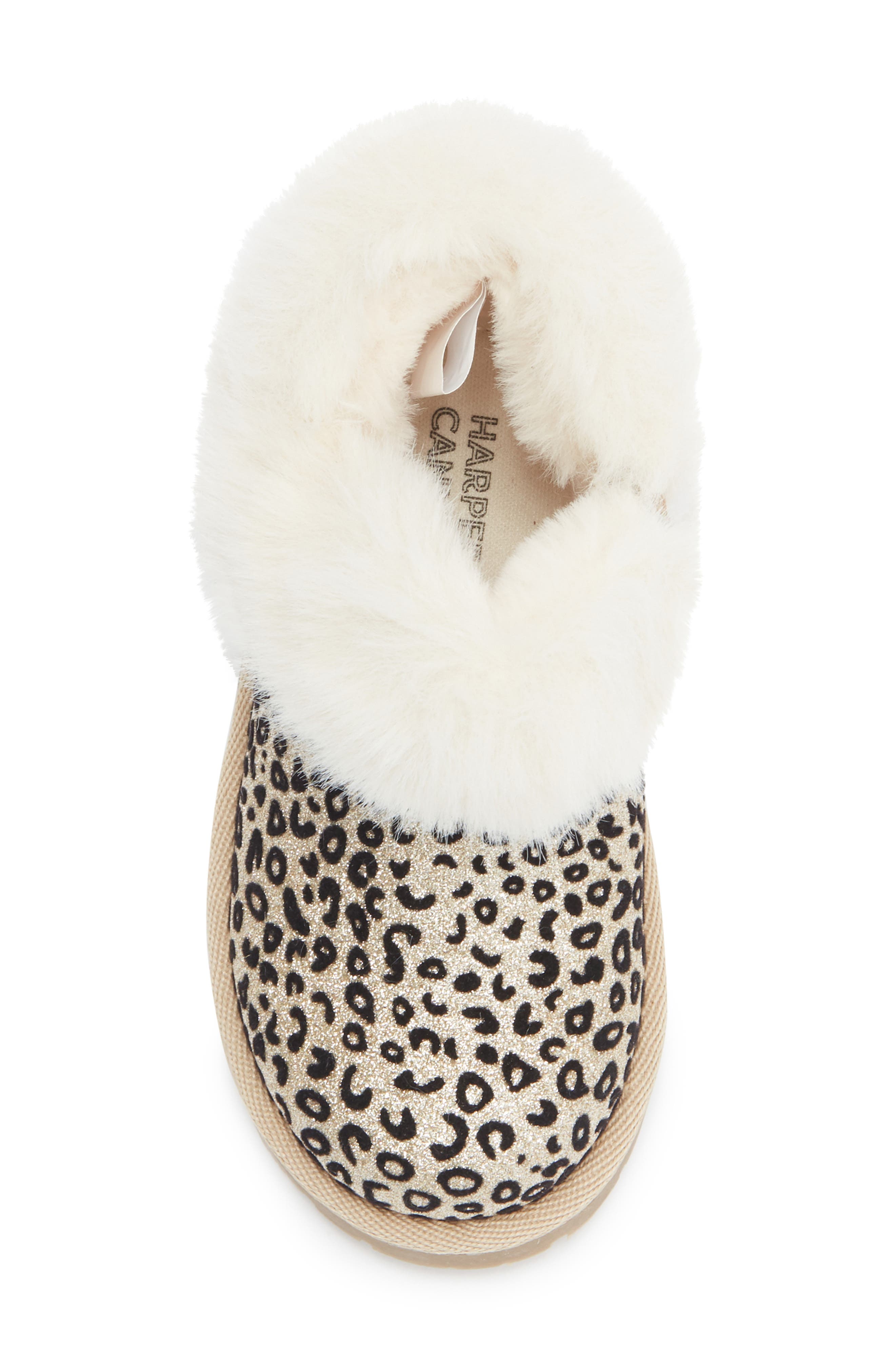 Harper Canyon Kids' Esme Faux Fur Cozy Boot, Alternate, color, Leopard