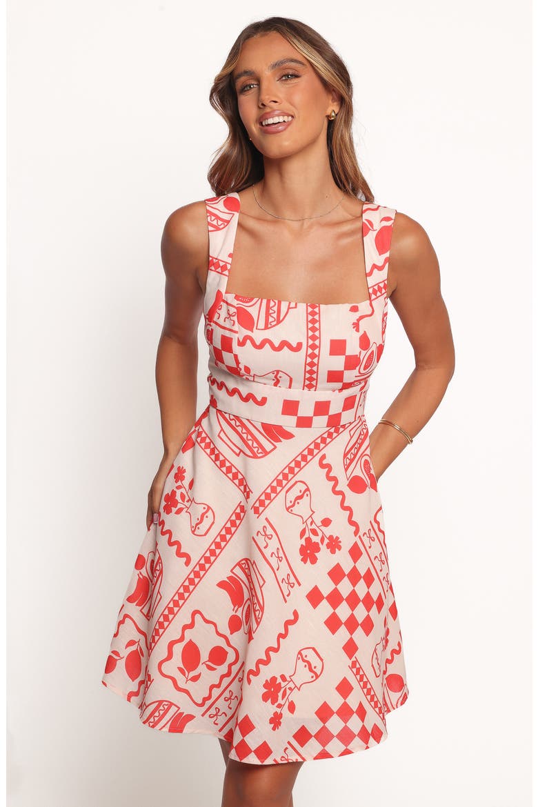 Sloan Allover Print Minidress, Alternate, color, RED PRINT