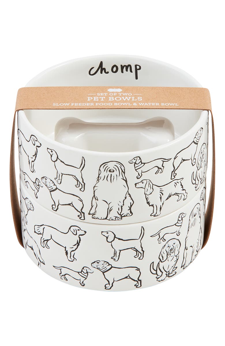 Mud Pie Set of 2 Pet Bowls, Alternate, color,