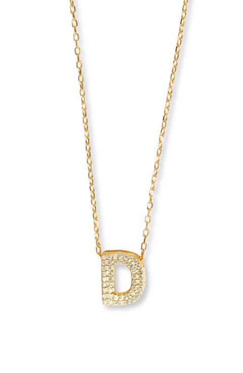 Cubic Zirconia Bubble Inital Pendant Necklace
