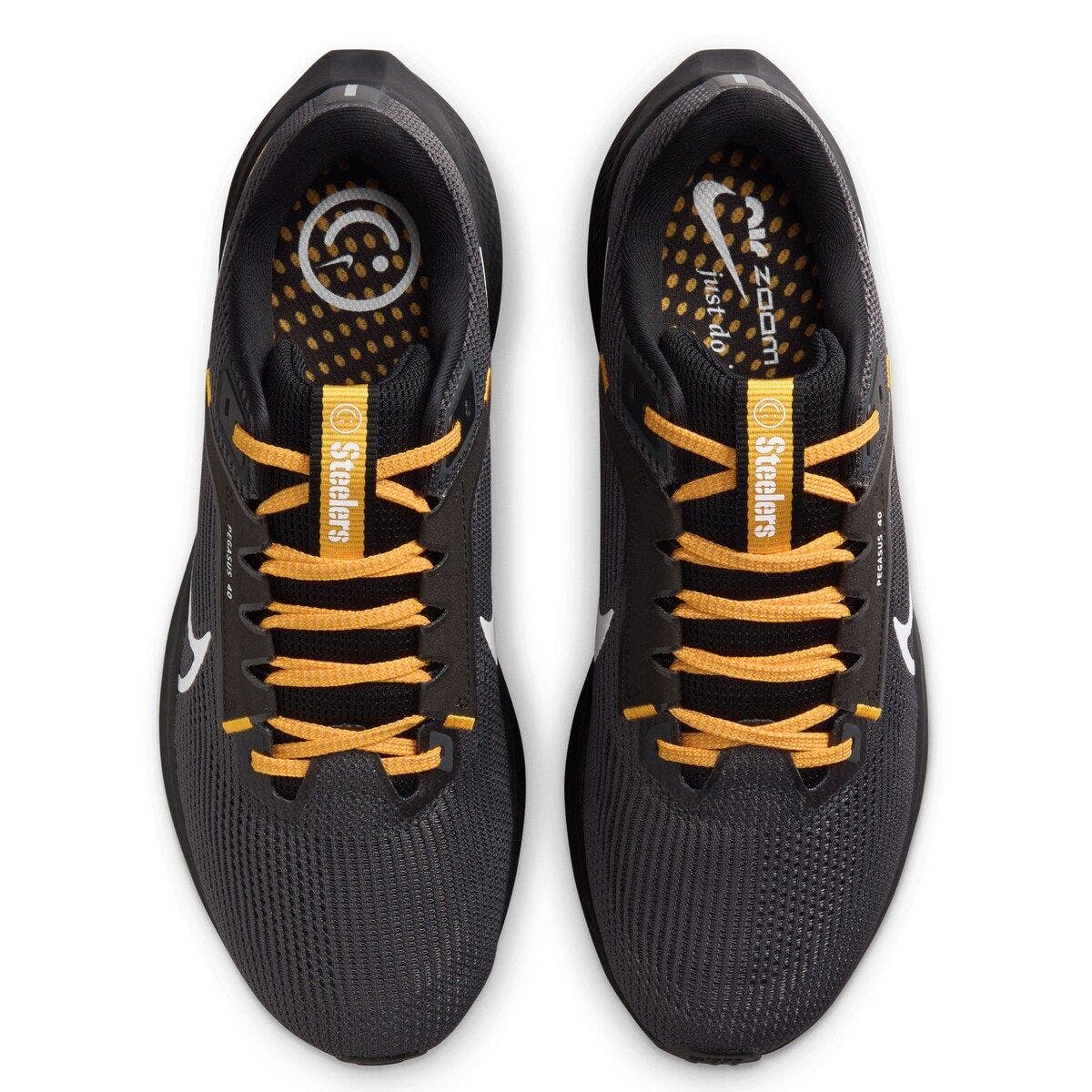 Nike Unisex Nike  Anthracite Pittsburgh Steelers Zoom Pegasus 40 Running Shoe, Alternate, color, Anthracite