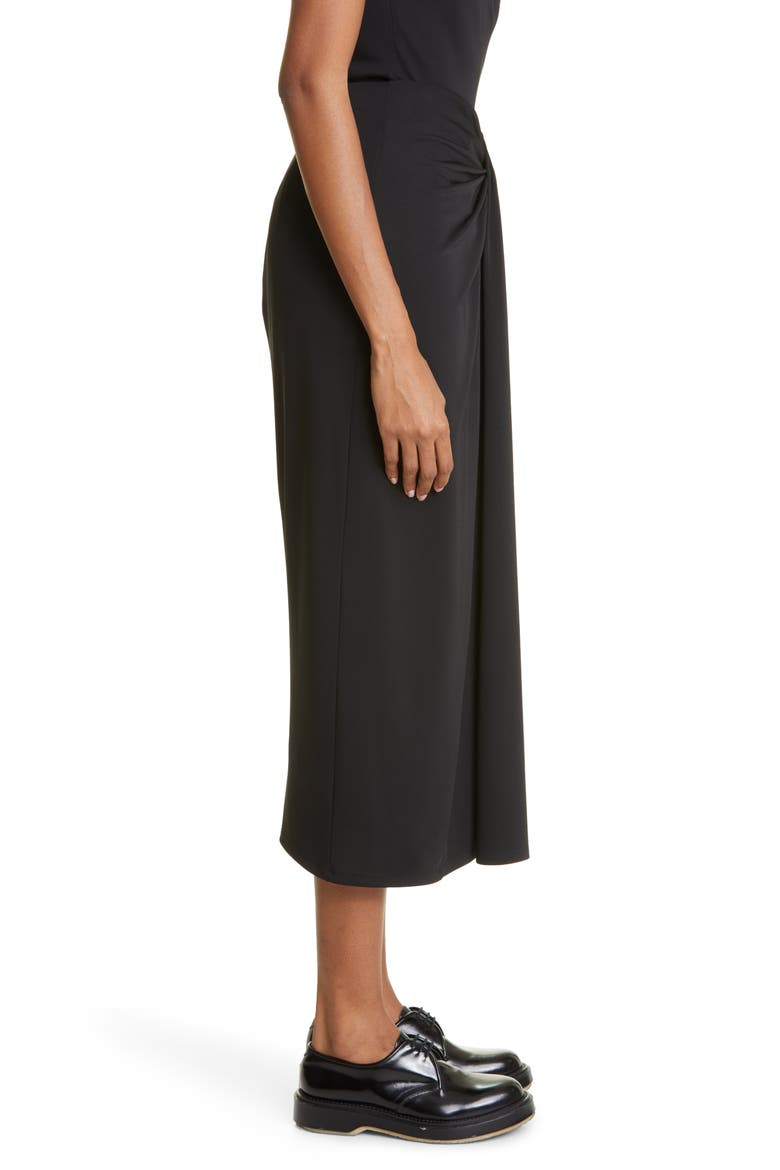 Vallory Gathered Midi Skirt, Alternate, color, BLACK