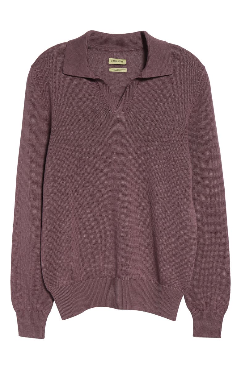 De Bonne Facture Virgin Wool Polo Sweater, Alternate, color, 