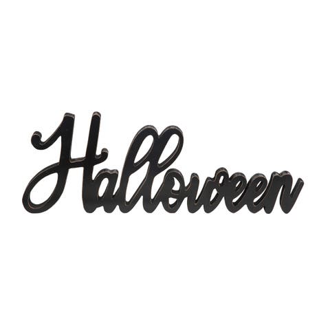 Black Halloween Die Cut Cursive MDF Decor Spooky Figurine