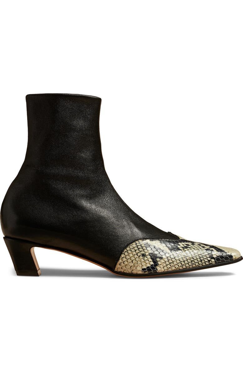 Khaite Dallas Cap Toe Sock Bootie, Alternate, color, Black/ Natural