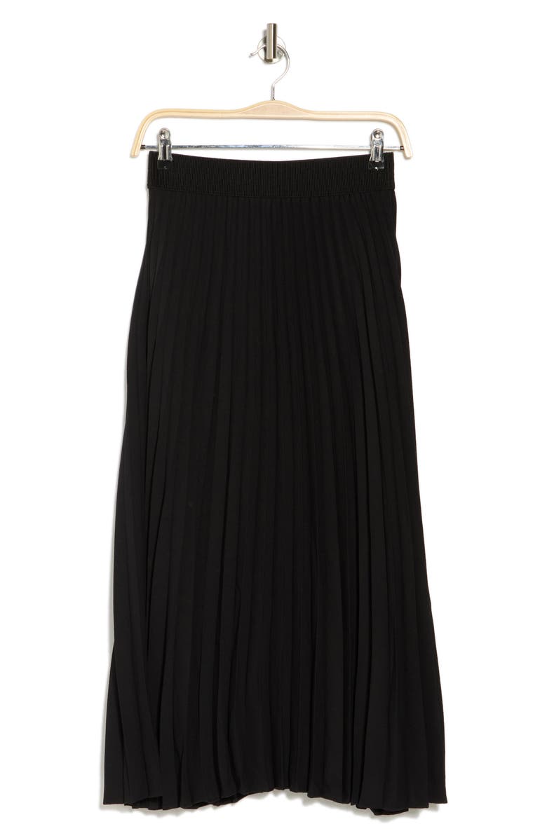 Nordstrom Pleated Midi Skirt, Alternate, color, Black