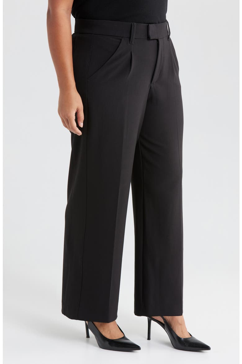 Skyrise Pleated Wide Leg Pants, Alternate, color, BLACK