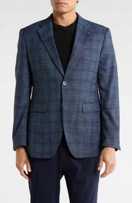 T.R. PREMIUM Slim Fit Plaid Stretch Sport Coat