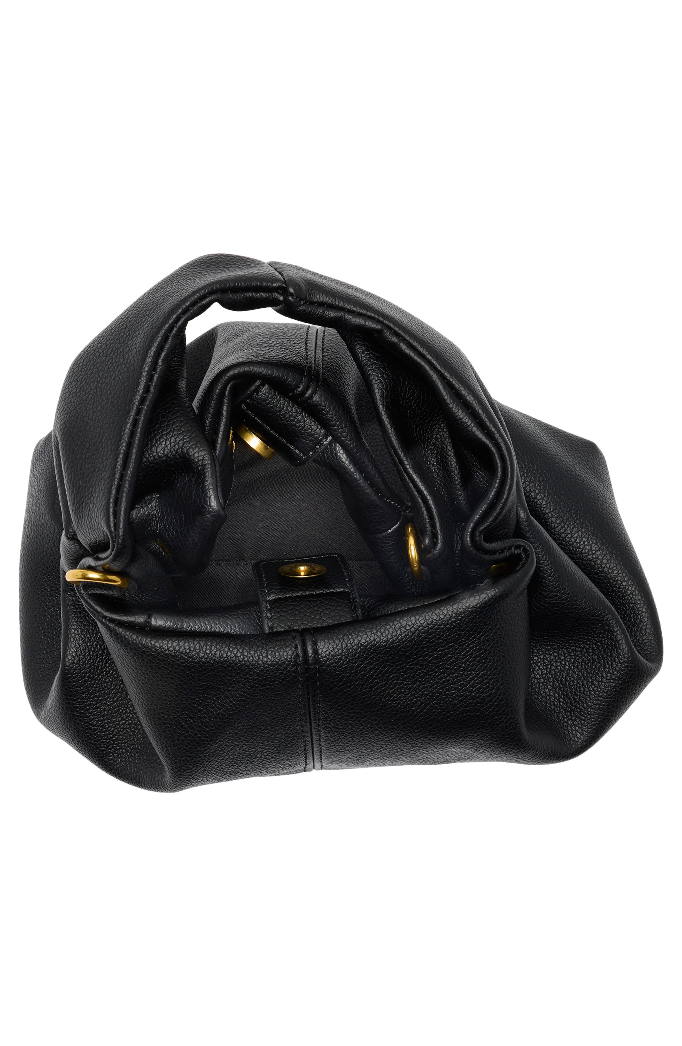 BCBG Mini Pleated Top Handle Bag, Alternate, color, Black