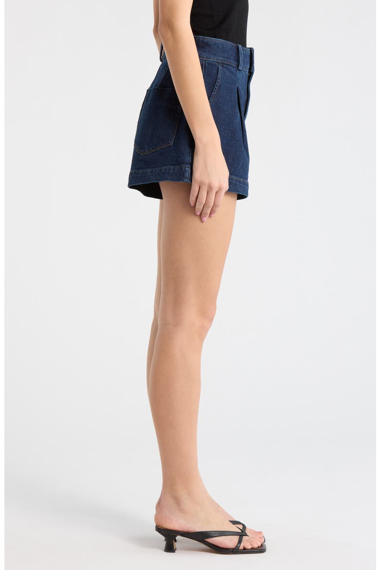 Camille Pleated Denim Shorts, Alternate, color, BALLAST