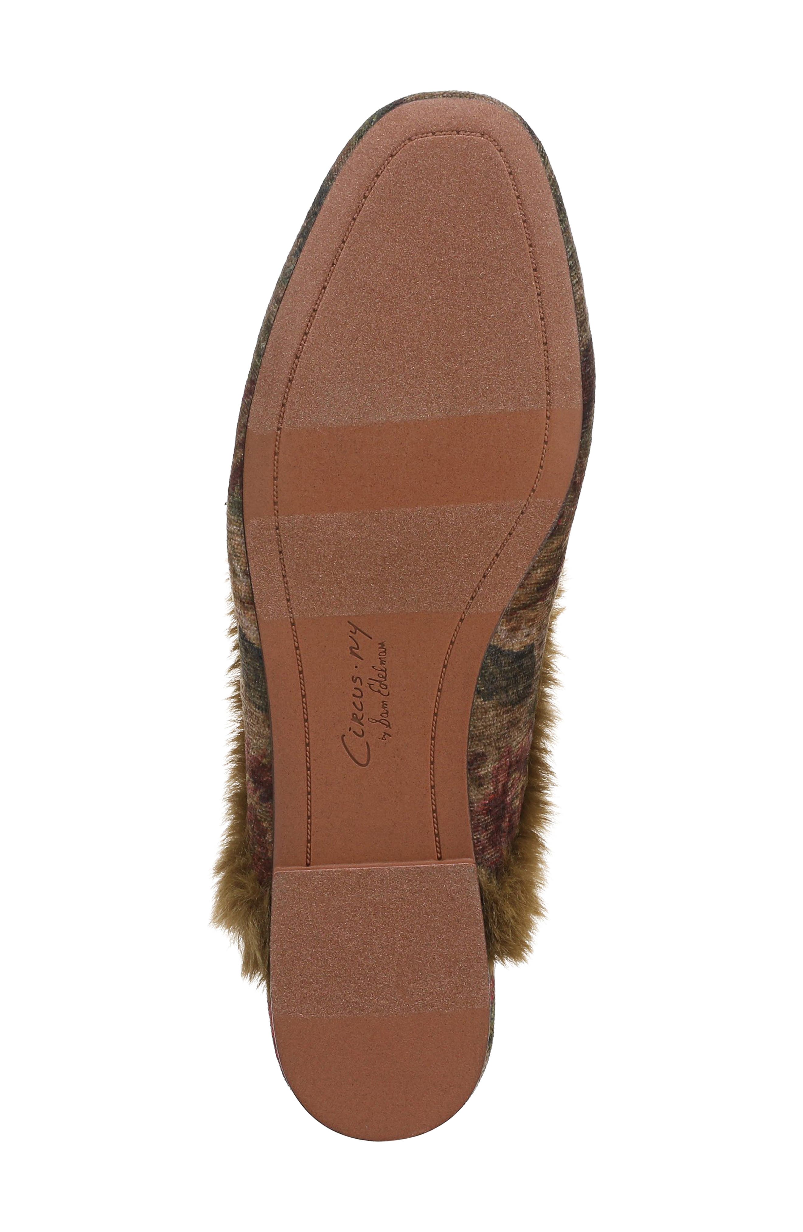 Tillie Faux Fur Trim Mule, Alternate, color, GOLDEN PEAR/ PLUM MULTI